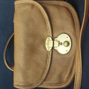 Vintage Adventure Bound Brown Leather Crossbody Shoulder Bag